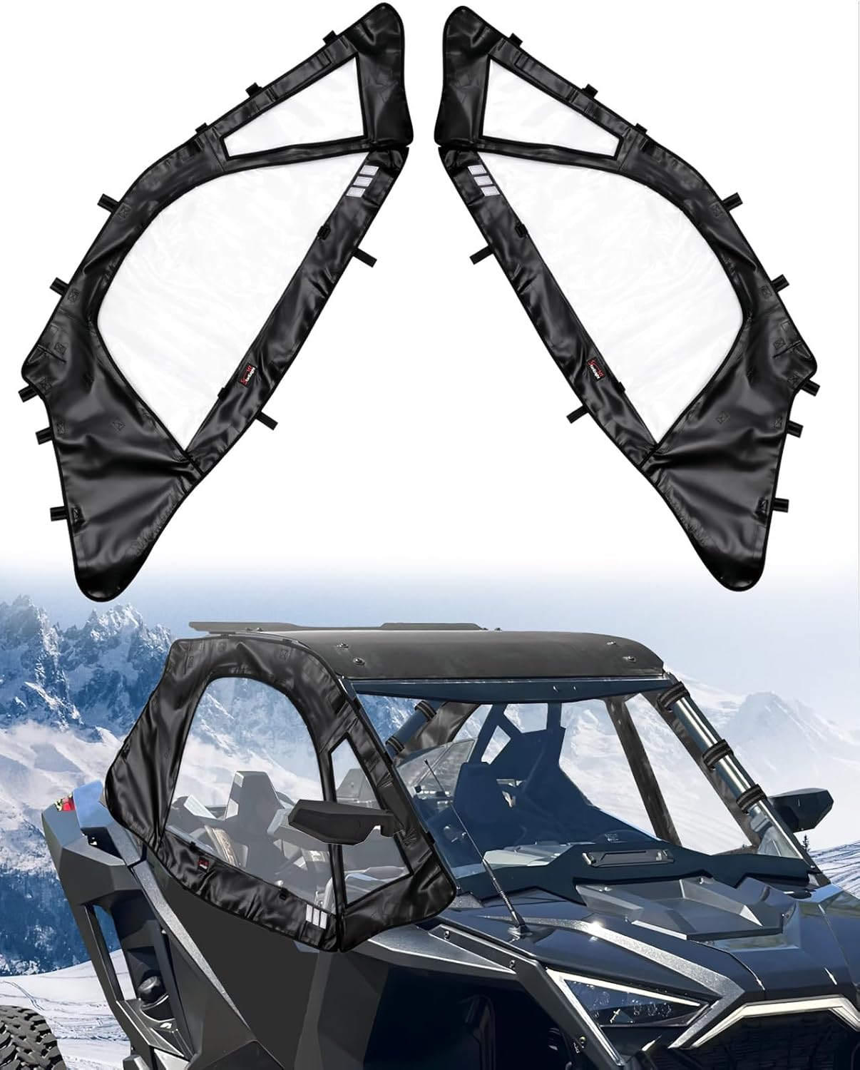 StarknightMT Soft Upper Doors Compatible with Polaris RZR Pro XP/Turbo R/Pro S (2020-2026), Cab Enclosure with 3rd Gen Upgraded Zippers & Reflective Strips, 2-Seater #2884664