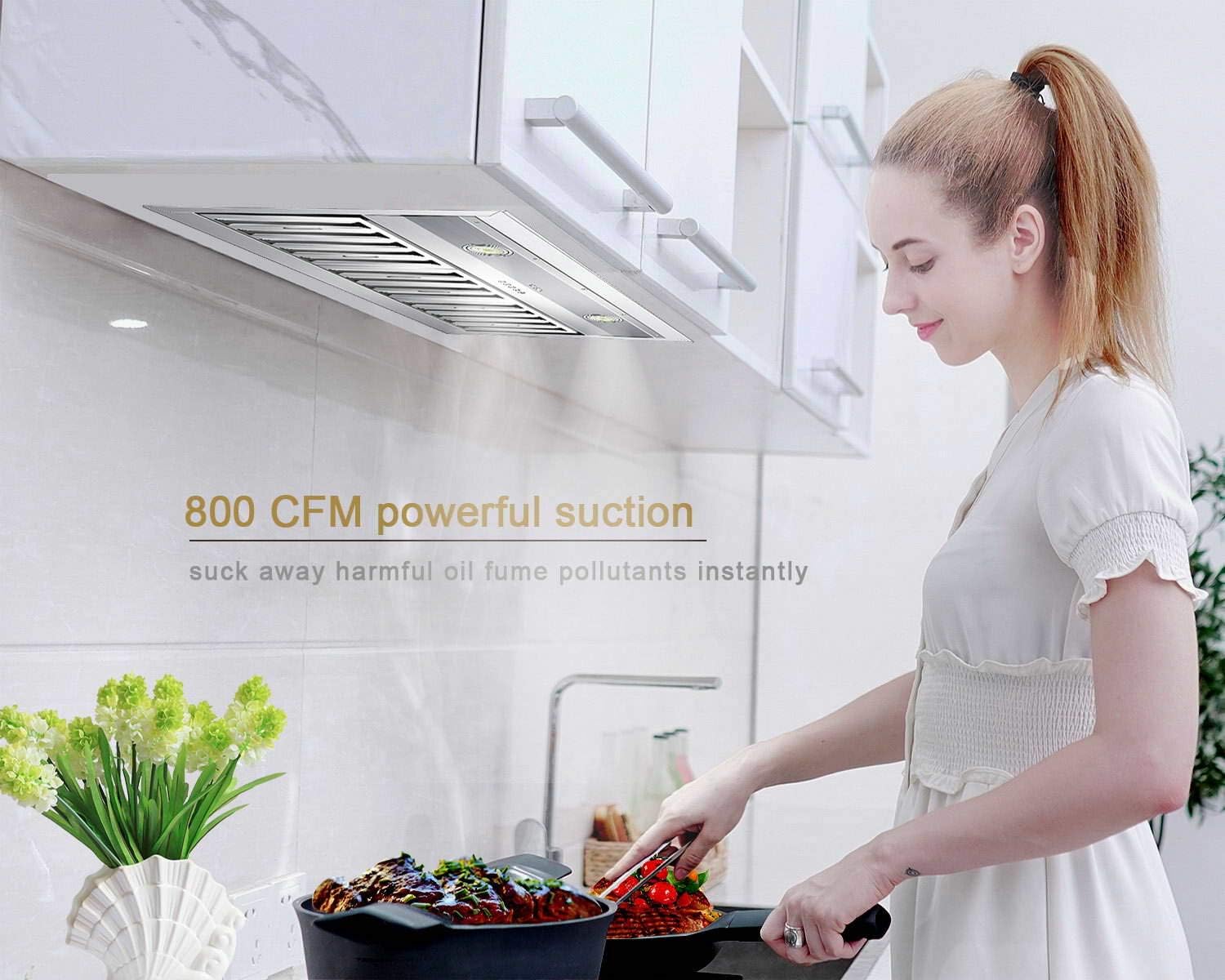 Flash Deals - 80% OFF Range Hood Insert 30 inch, MCBON Hood Insert,800 CFM, Vent Hood Insert,Kitchen Hood, Stainless Steel, Ducted (IE79-30 In)