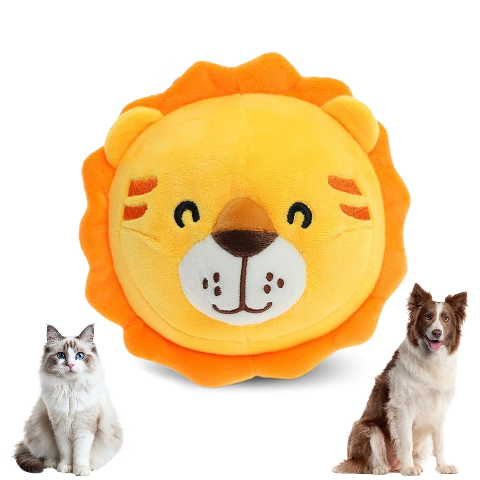 Active Moving Pet Plush Toy Squeaky Plush Mobile Dog Ball Interactive Electronic Dog Toys Washable Pet Ball Mobile