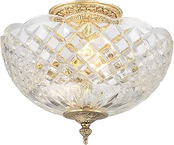 Crystorama Milton 2 Light Olde Brass Semi Flush Mount