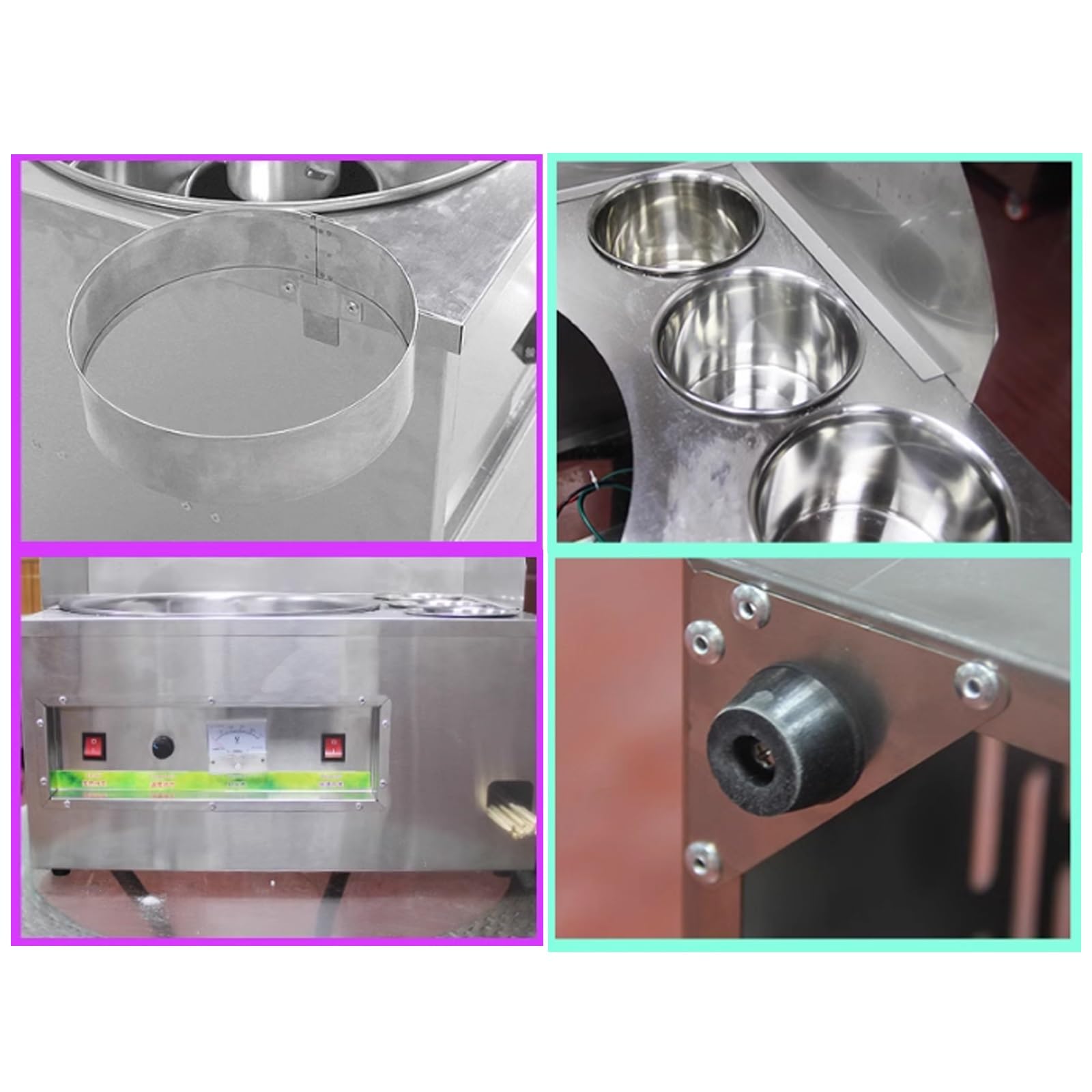 máquina de algodón de azúcar Máquinas de algodón azúcar comerciales, calefacción eléctrica, máquina Lujo Completamente automática
