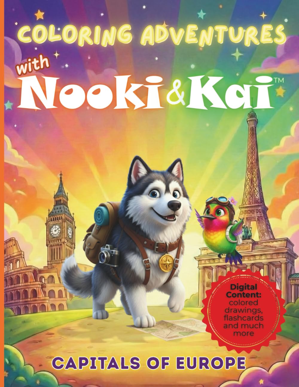 Coloring Adventures with Nooki&Kai: Capitals of Europe