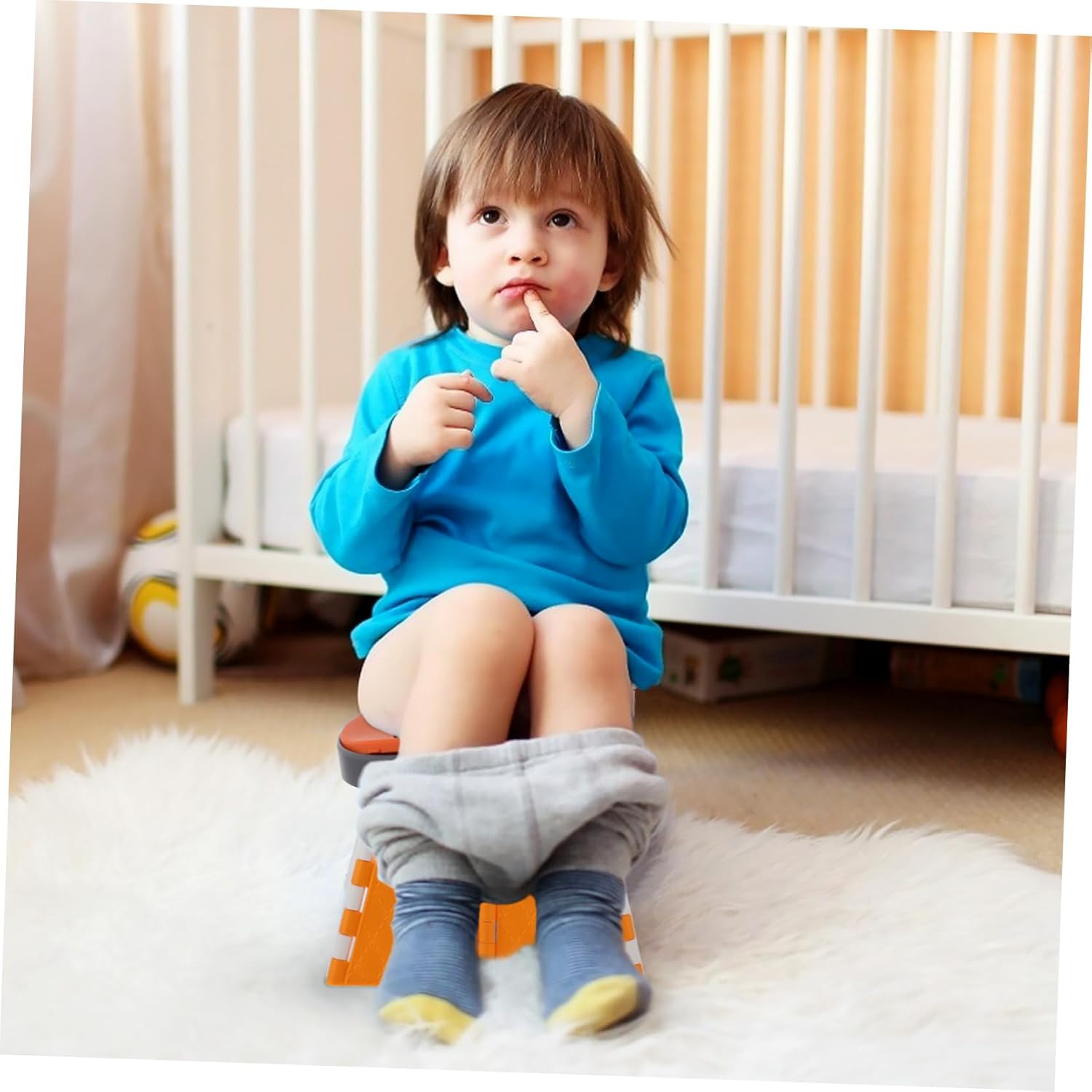 Totority Portable Foldable Potty Toilet for Boys and Lightweight Compact Design with Clean Bags Travel-Friendly Toilet Seat for Easy Potty Training and Outdoor Use