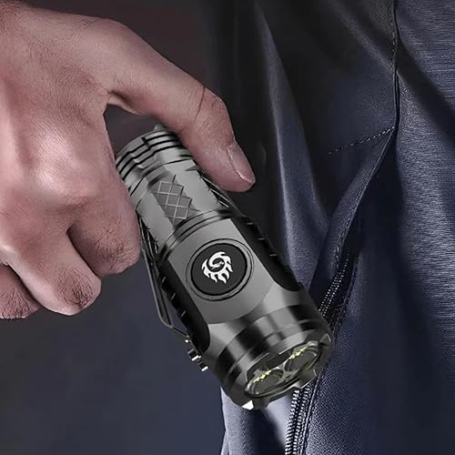 Miniatura 6 de Yemnaw Mini linterna monstruo de tres ojos, mini linterna, linternas LED recargables de alto lúmenes, 3 modos de iluminación, linternas para el