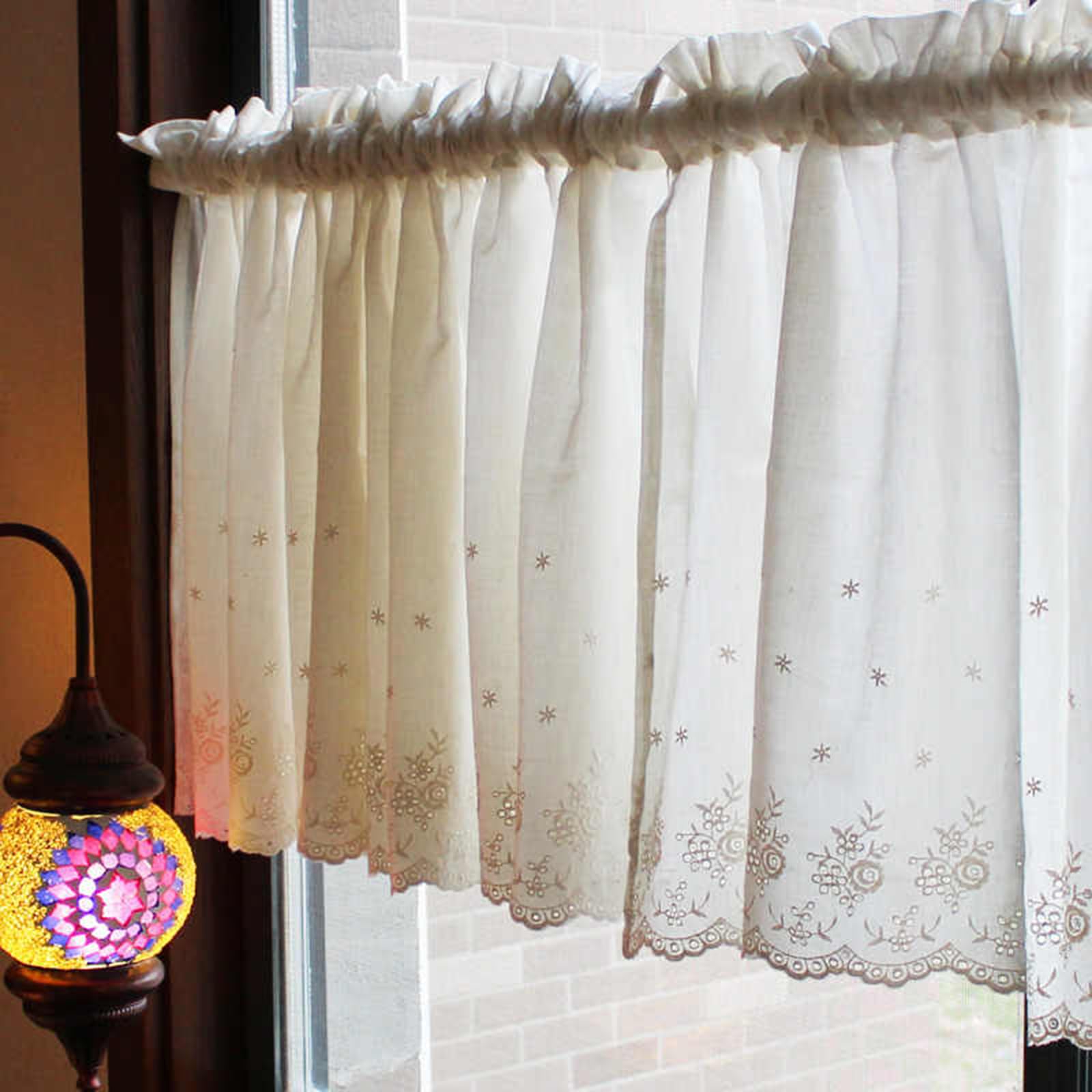 DFGHNBVC Kitchen Curtain Set Bistro Style Half Curtain For Windows Under Sink Cabinet Curtains Shading And Ventilation Design For Kitchen Bathroom Living Room,Yellow-W150*H60Cm