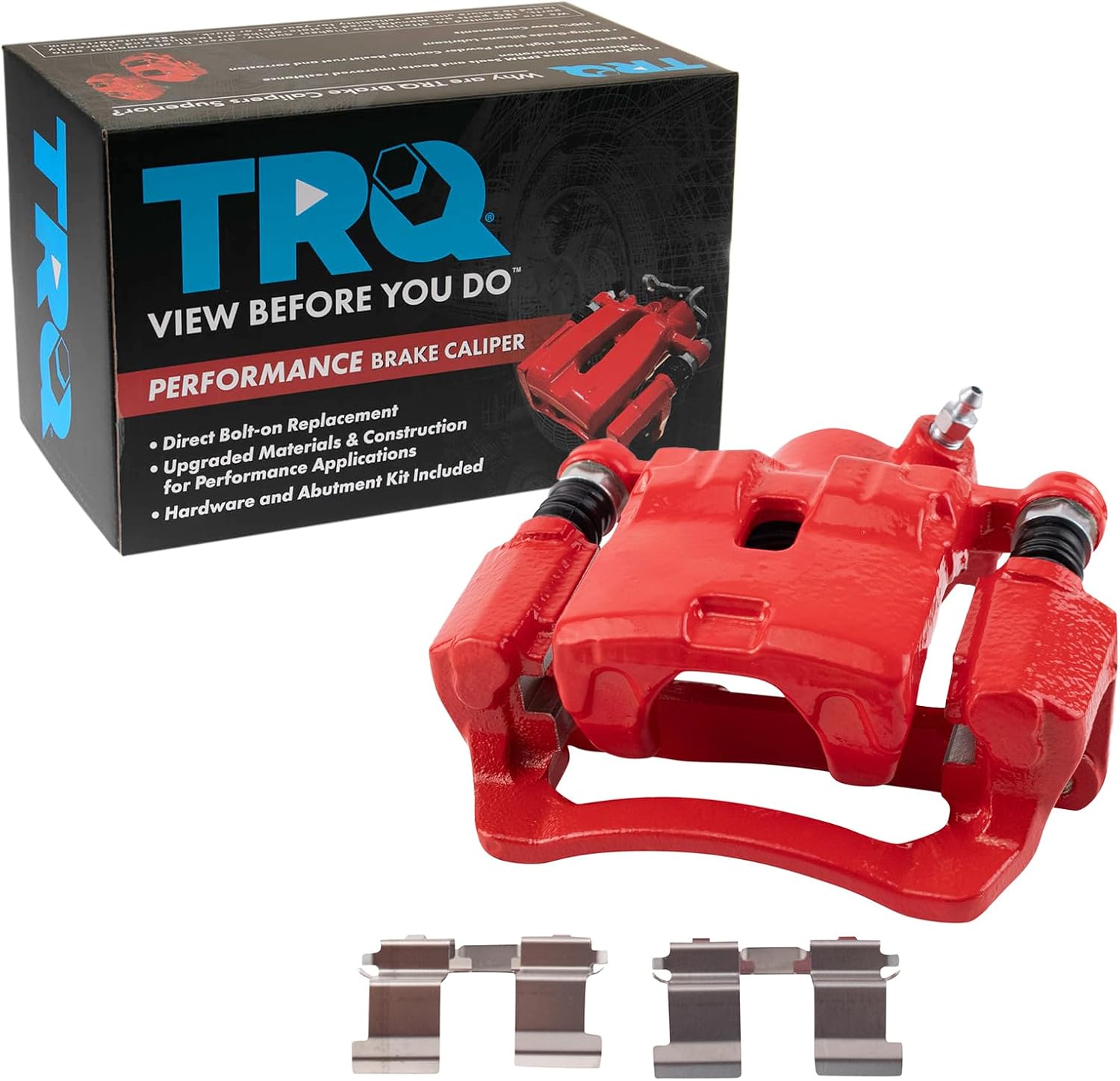TRQ Rear Right Brake Caliper w/Bracket Performance Red Passenger Side Compatible with 2009-2013 Subaru Forester 2008-2014 Impreza 2015-2019 WRX