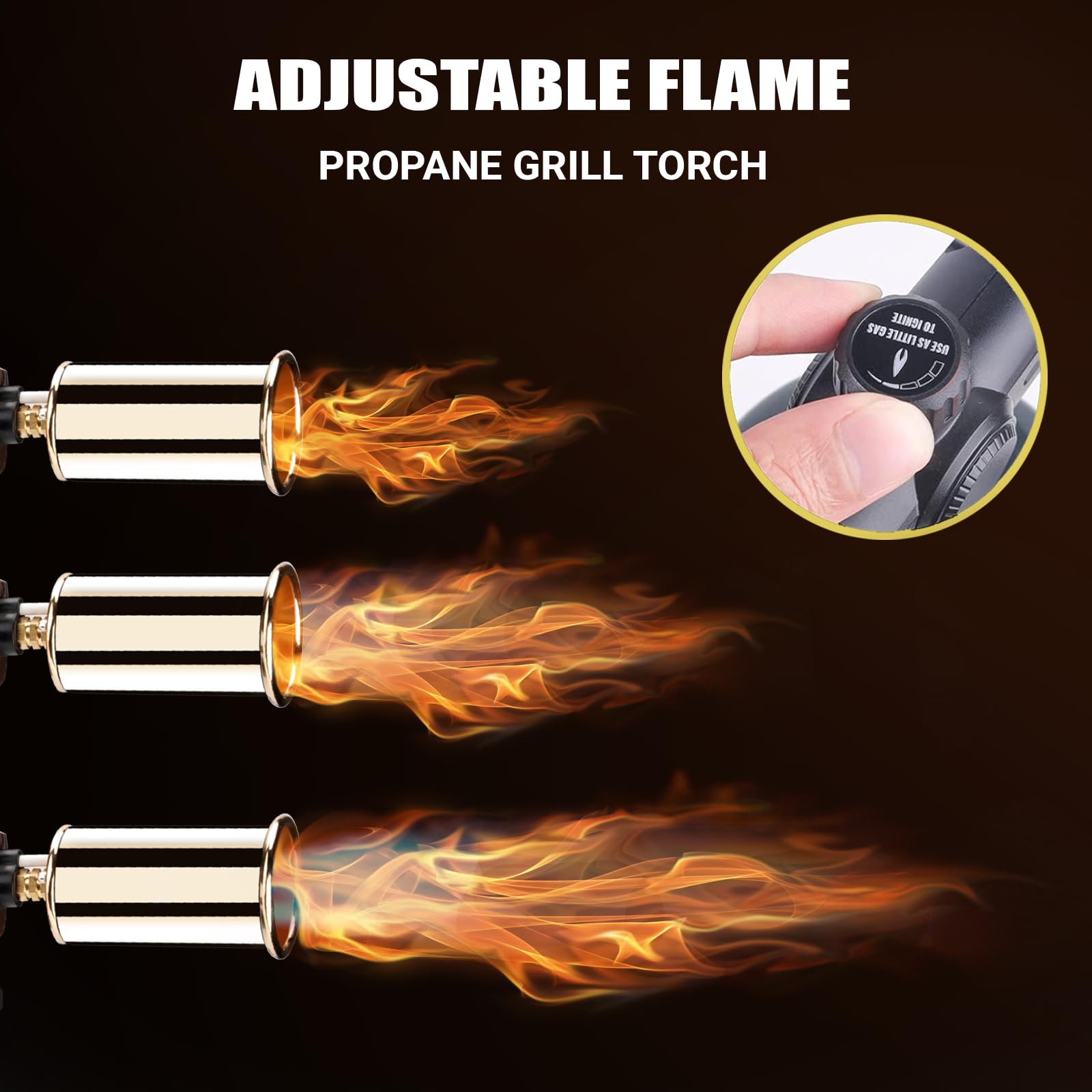 ARTFLAMM Pistolet lance-flammes – Briquet de cuisson au propane – Lance-flammes réglable – Torche puissante pour barbecue, feu de camp, bois de charbon, mauvaises herbes (réservoir non inclus)