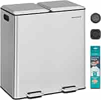 Amazon.co.jp: SONGMICS ゴミ箱 ふた付き 分別 2x30L キッチン用