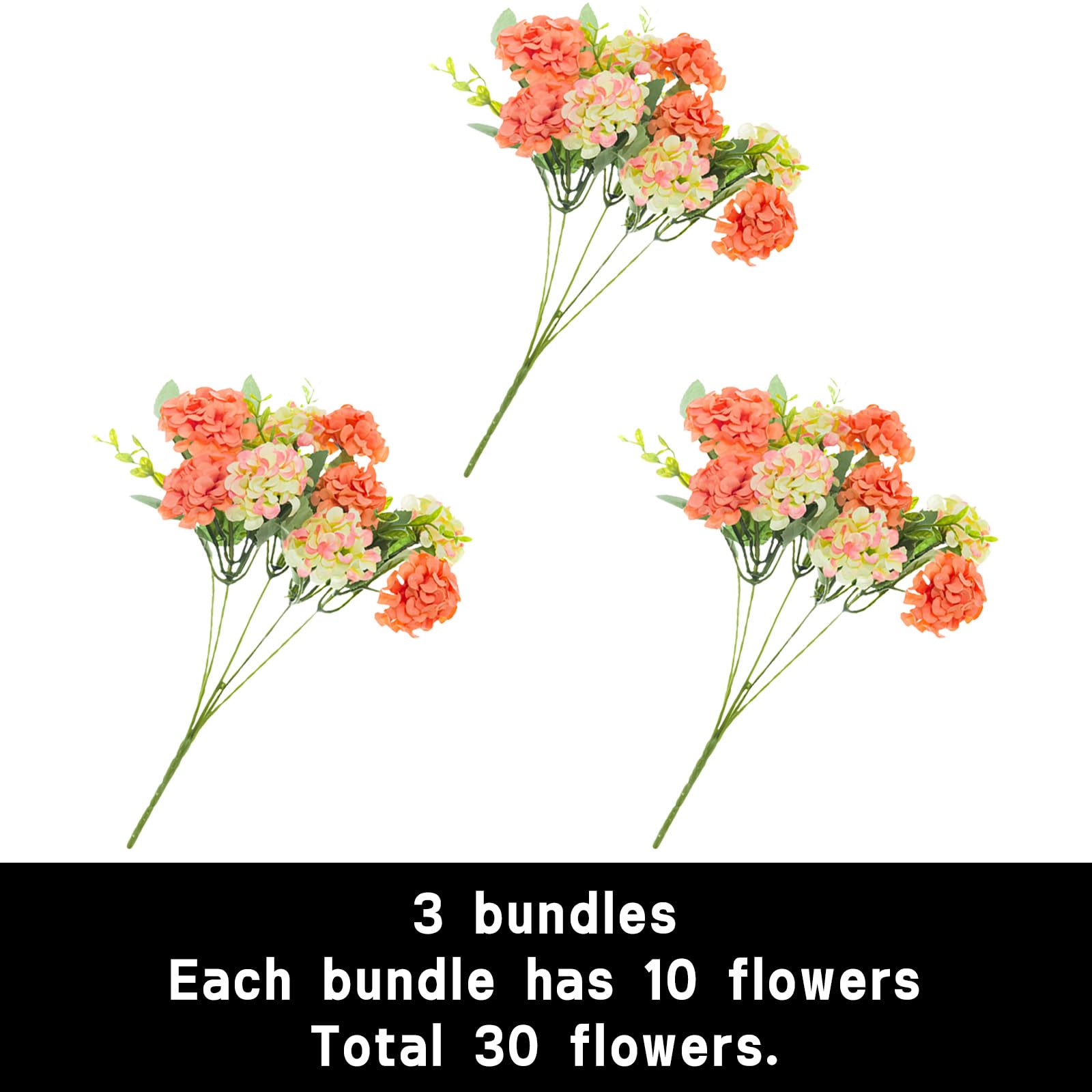 astylishome Faux Flower Arrangements Artificial Hydrangea Flowers Bouquets Decorative Faux Ball Flowers Silk Fake Chrysanthemum Plants for Indoor Outdoor Garden Floral Arrangement 4221 - Image 2