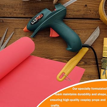 EVA Foam Roll | High Density 85kg/m3 | 2mm Thick | 48x14 | Ideal for Cosplay, Crafts, DIY Projects (Red 6pcs)