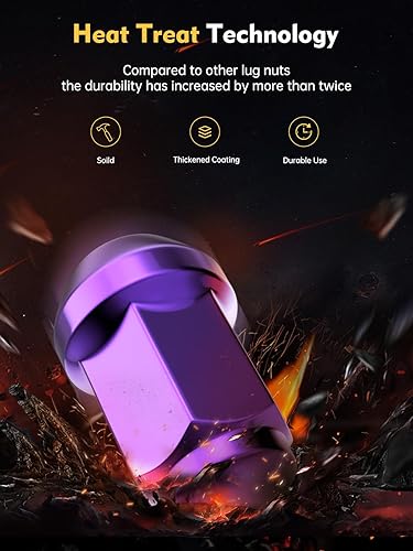Miniatura 4 de MIKKUPPA - 20 tuercas M12X1.5 de extremo cerrado, repuesto para neumático, morado