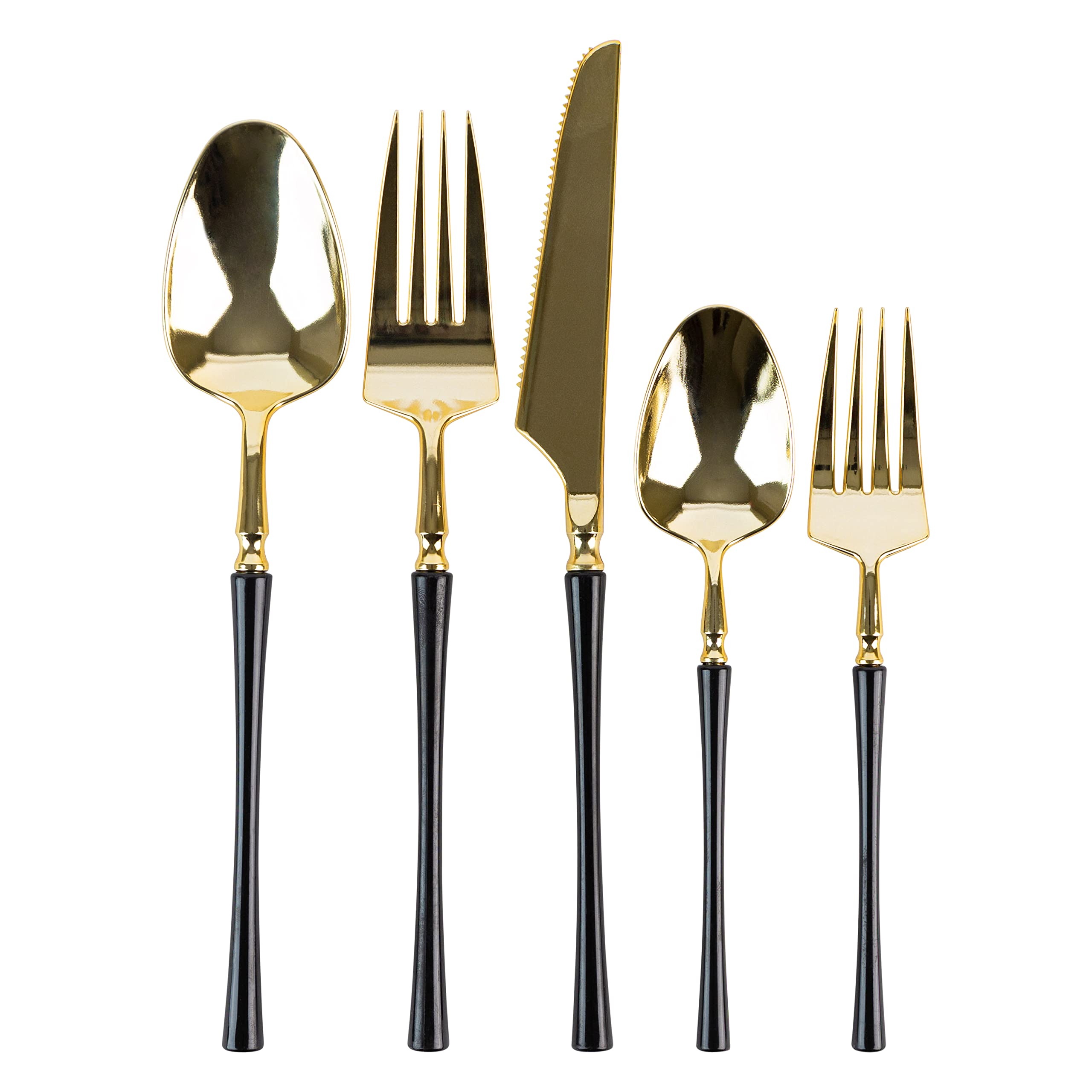 Amazon.com: PlasticPro 20 Count Gold and Black Plastic Dinner
