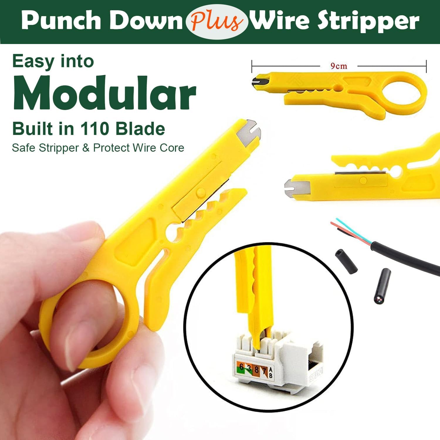 Pinza crimpatrice pass-through RJ45 con tester per cavi, crimpatrice Ethernet per connettori Cat5, Cat5e, Cat6, spellafili per cavi di rete, strumento di crimpatura per installazione LAN e riparazione