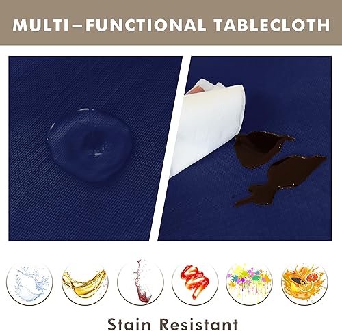 Miniatura 2 de Nasitos Paquete de 2 manteles rectangulares lavables de 60 x 84 pulgadas, mantel de vinilo rectangular para mesa de comedor, mantel versátil