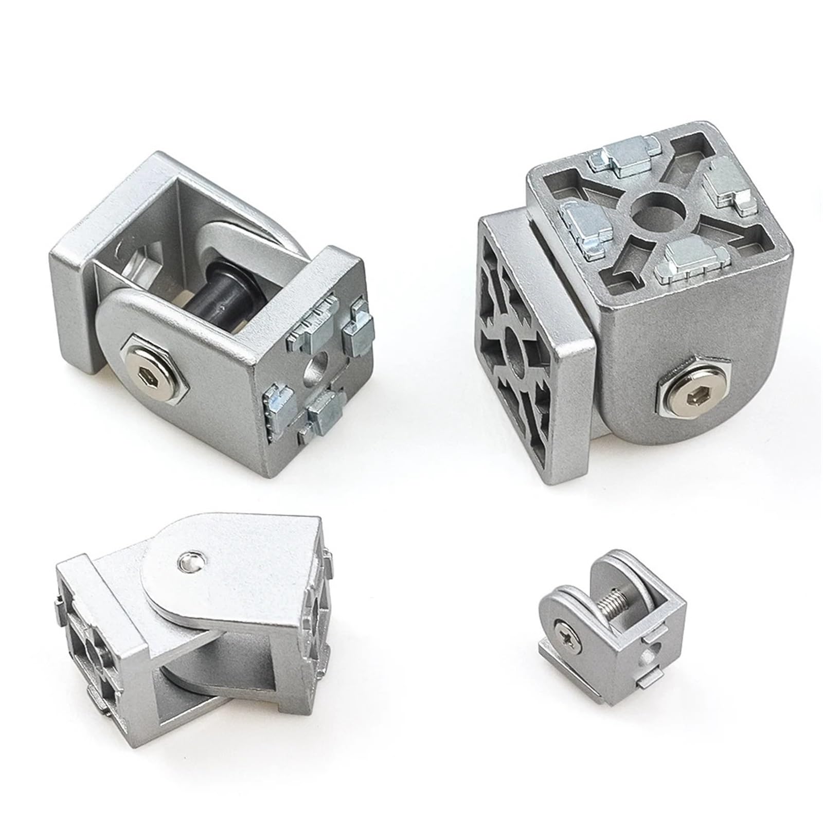 Bisagra de aluminio fundido con conector de junta pivotante Flexible, 4 Uds., for perfiles de extrusión de aluminio 20/30(3030)