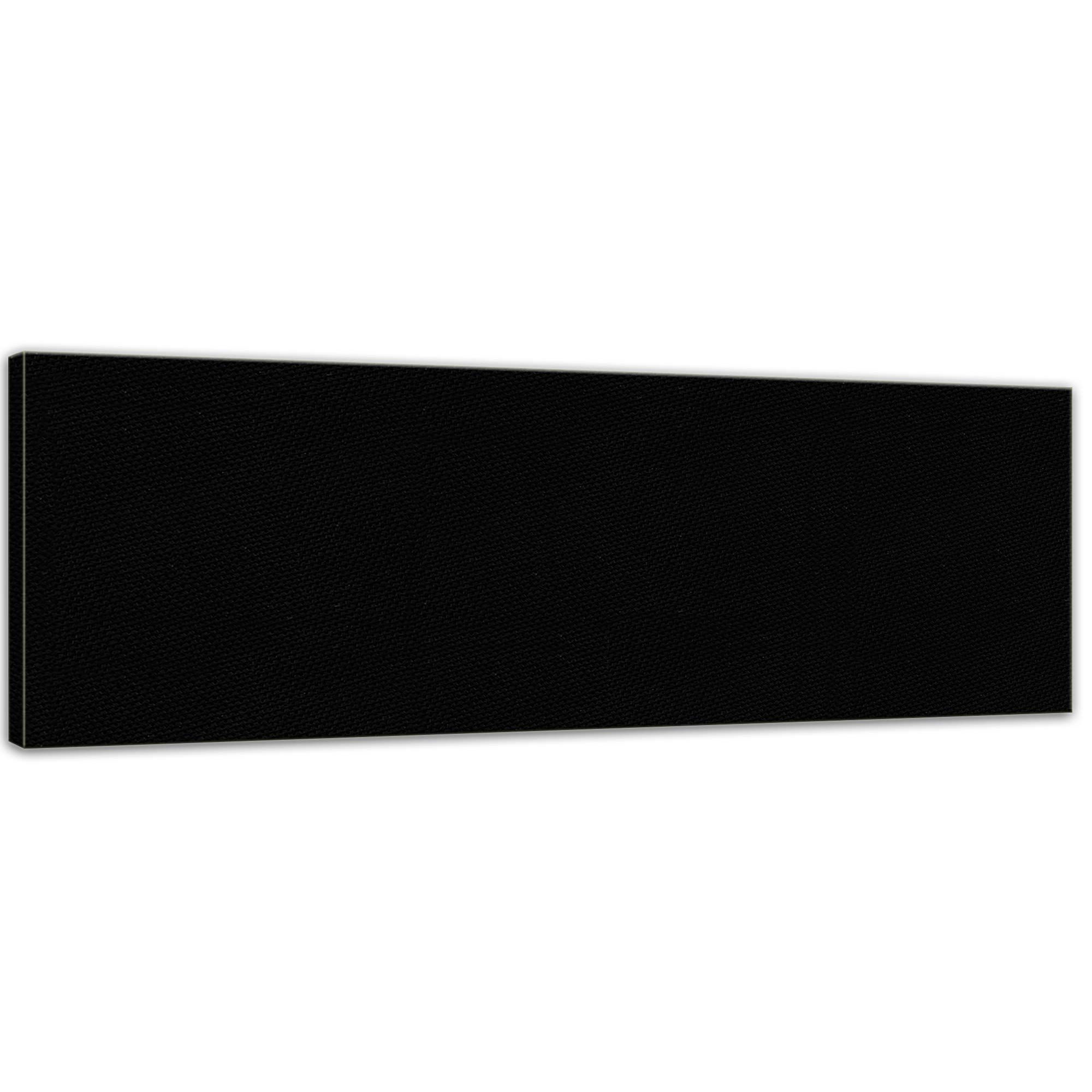 Leinwand in schwarz, bemalbare Premiumqualität, aufgespannt auf Galerie Keilrahmen - Echtholz - Panorama-Format - 150x50 cm - 330g/m² - fertig gerahmt, 7 Farben verfügbar