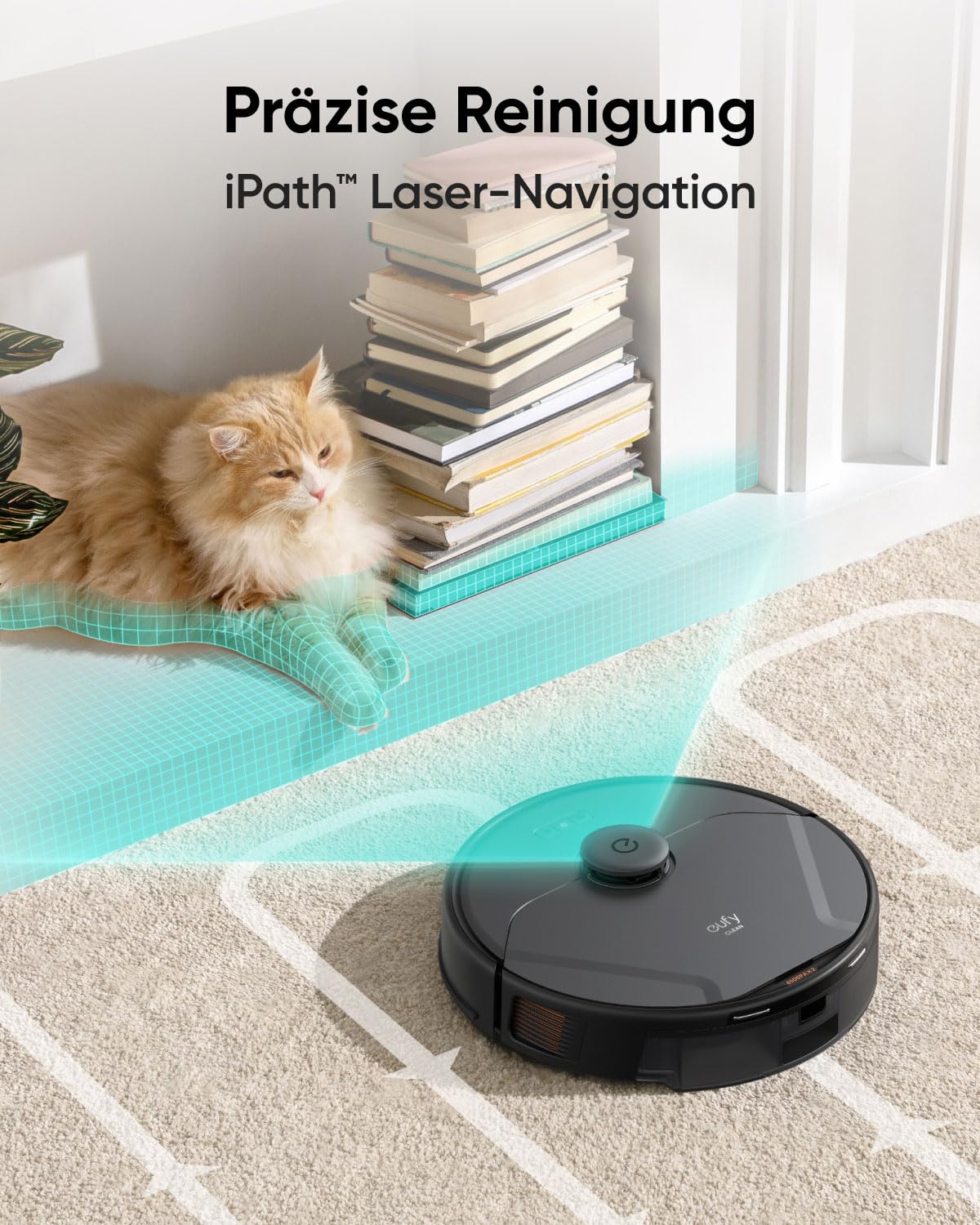 eufy X8 Pro Saugroboter mit Wischfunktion und Selbstentleerungsstation, Twin-Turbine™ 2× 4.000Pa Saugkraft, aktiver Entwirrungs-Bürste und iPath™ Laser-Navigation(Generalüberholt)