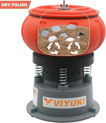 Miniatura 10 de Máquina pulidora de vaso vibratorio eléctrico de 5 libras - Pulido de piezas metálicas pequeñas