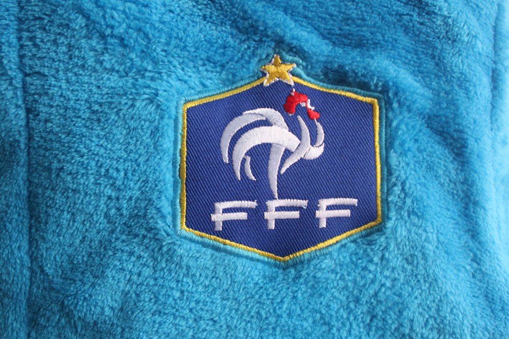 [Embroidered name] French Football team Boy Bathrobe Coral Velvet Children's Robe (8)