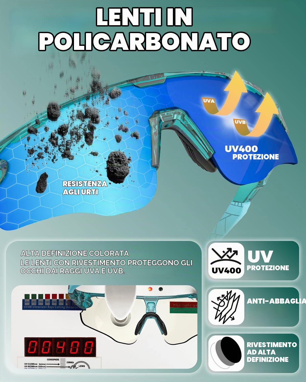 VICTGOAL Occhiali da Ciclismo Fotocromatici da Corsa per Uomini e Donne, Occhiali da Sole da Ciclismo con Telaio TR90 e Protezione UV Occhiali Sportivi per la Corsa in Bicicletta