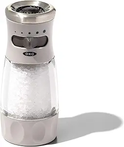 NEW OXO Good Grips Contoured Mess-Free Salt Grinder, Gray, One size