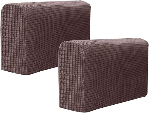 SEWACC 2 fundas para reposabrazos de sofá, de poliéster, antideslizantes, fundas para reposabrazos para sillas, fundas elásticas para reposabrazos,