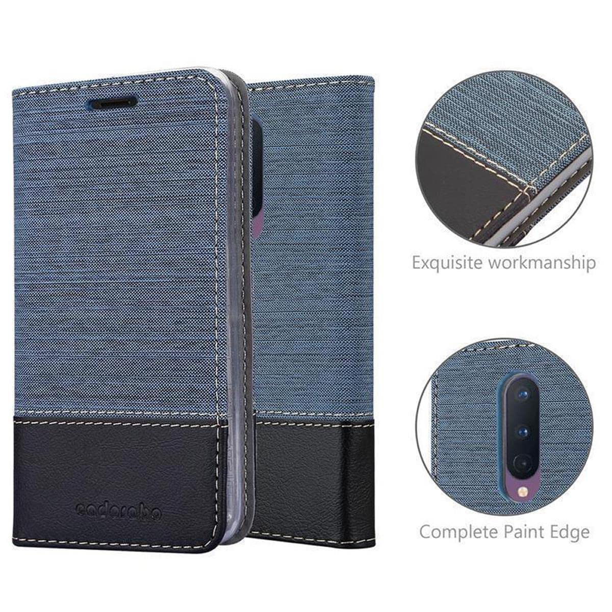 Cadorabo Custodia Libro per Apple iPhone 4 / iPhone 4S in Azzurro Scuro Nero - con Vani di Carte, Funzione Stand e Chiusura Magnetica - Portafoglio