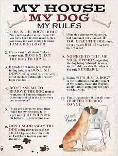 Great Dane My House My Dog My Rules Metal Sign Dog Plaque Home Decor Bar Shed Garage Man Cave Poster Gift size 8x6in Ref 7864