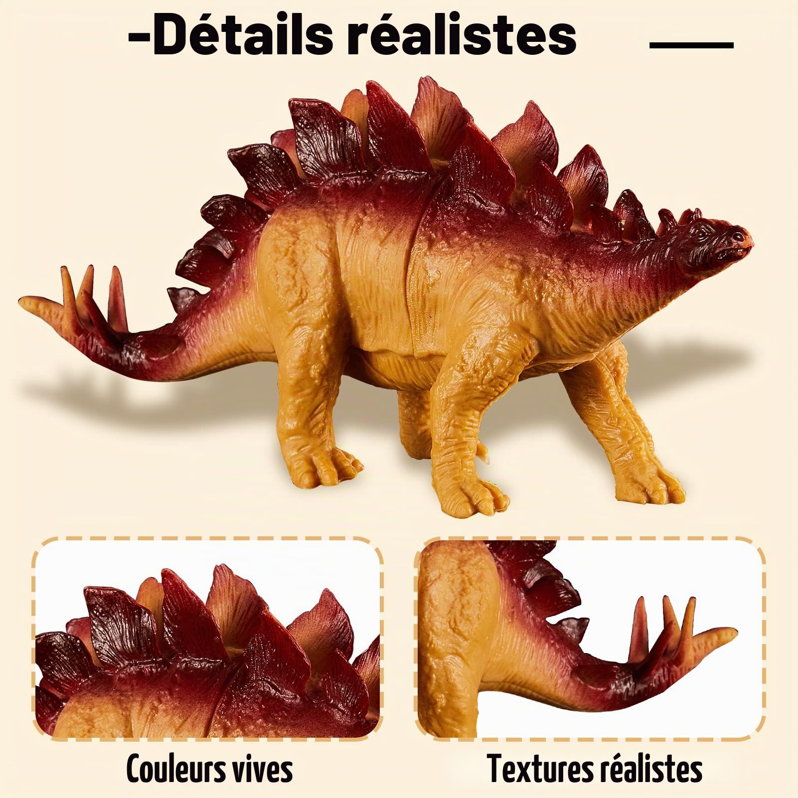 TOEY PLAY 12PCS Gros Figurine Dinosaure Enfant 3 4 5 Ans, Dinosaure Jouets Realiste, Dinosaures Figurines avec Arbres, Tyrannosaure Rex, Triceratops, Jeux Éducatifs Cadeaux pour Garçons Filles