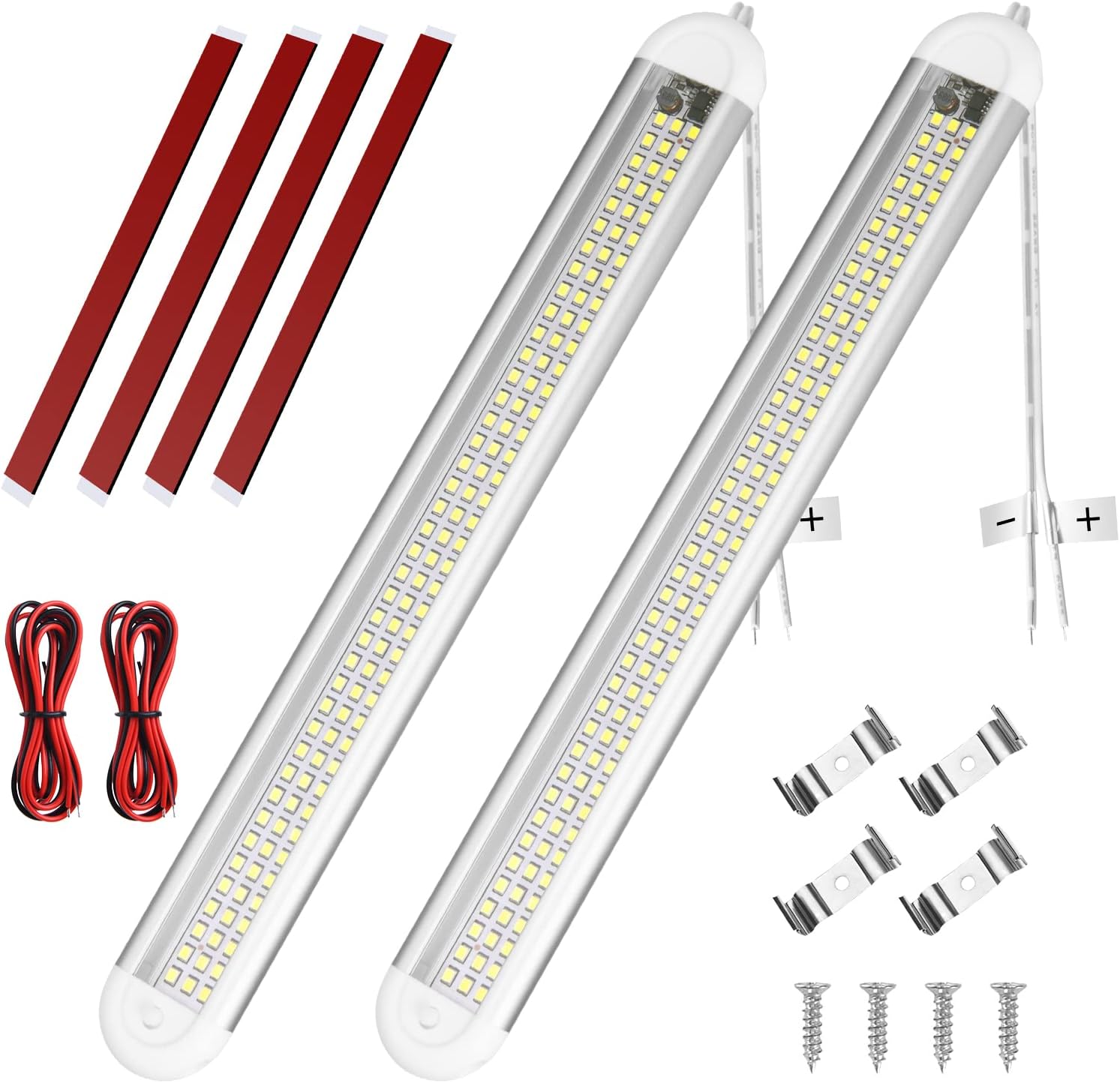 Lot De 2 Réglette Led 12v, 120 LED Barre De Lumière Intérieure Avec Interrupteur Pour Camping Car Caravane Bateau Cuisine 92123626