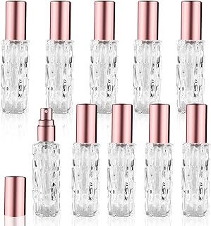 10 Pack 10ml Glass Perfume Bottles Refillable Fine Mist Spray Atomizer Travel Size Fragrance Bottles with Sprayer for Perf...