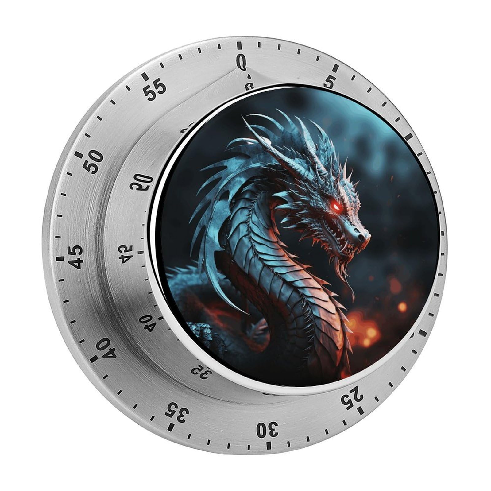 Dragon Kitchen Timer Chef Cooking Timers Clock with Loud Alarm Exquisite Stainless Steel Mechanical