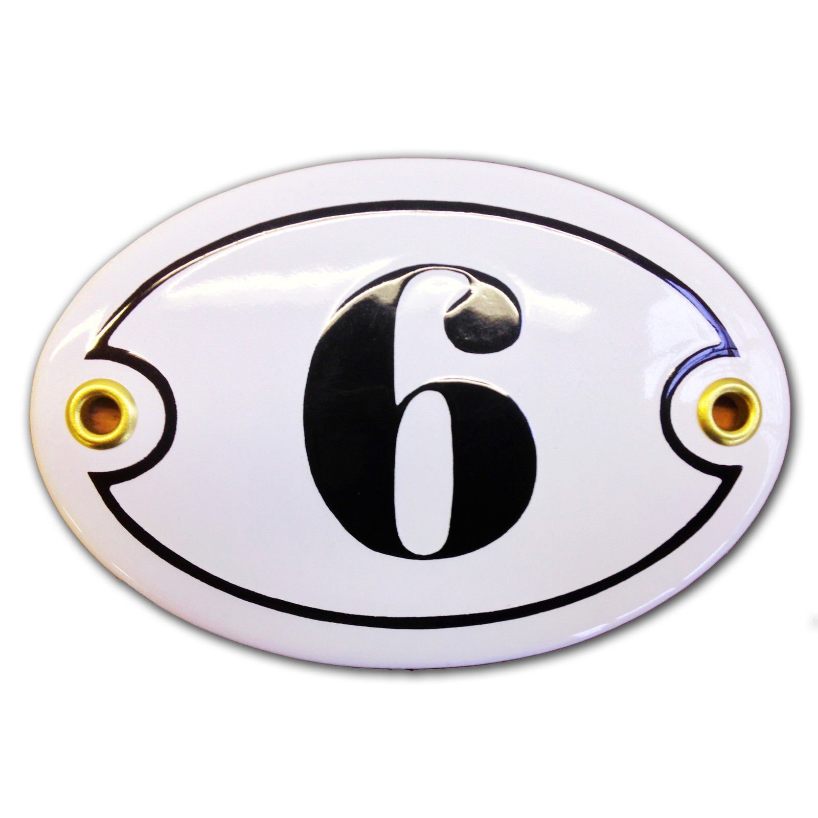 Hausnummer Hausnummernschild Emaille 7x10,5 cm Oval mit Wunschnummer Hausschild, Vorbohrungen, Personalisierte, Hausnummernschilder, Türschild, Wunschtext