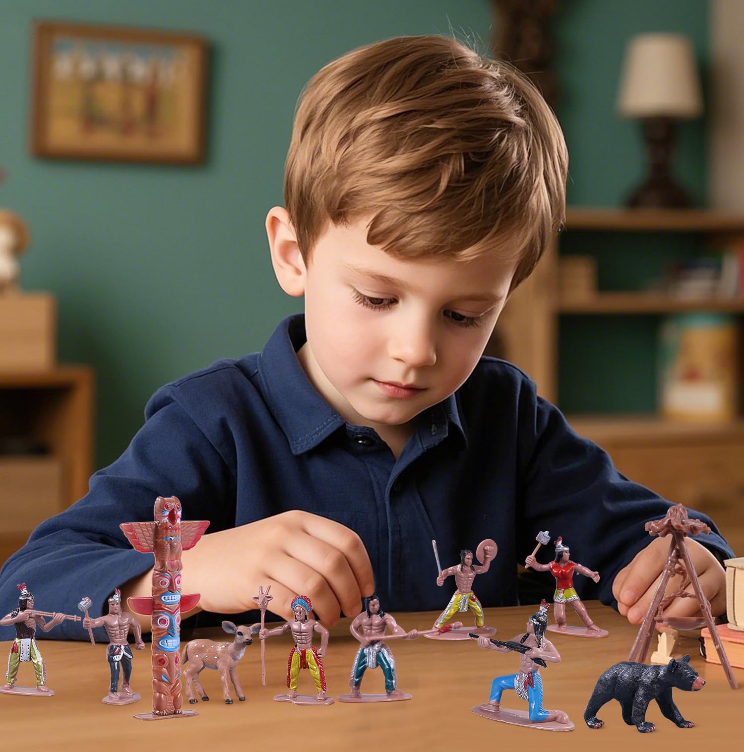 Amazon.co.jp: kukifun ネイティブアメリカンビレッジプレイセット 31