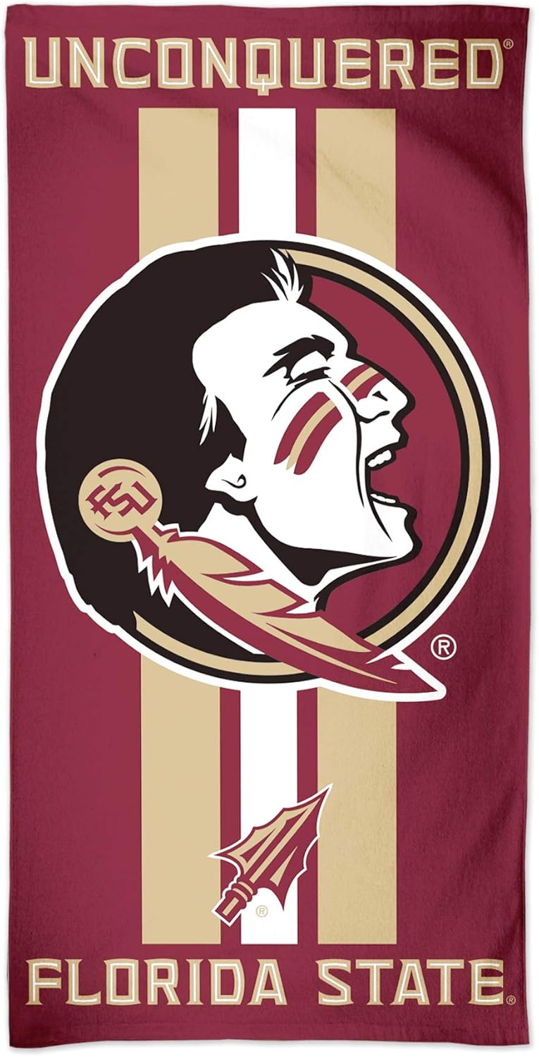 WinCraft NCAA Florida State Seminoles NCAA Florida State Seminoles Fiber Beach Towel 9lb 30" x 60", Multi Color, na