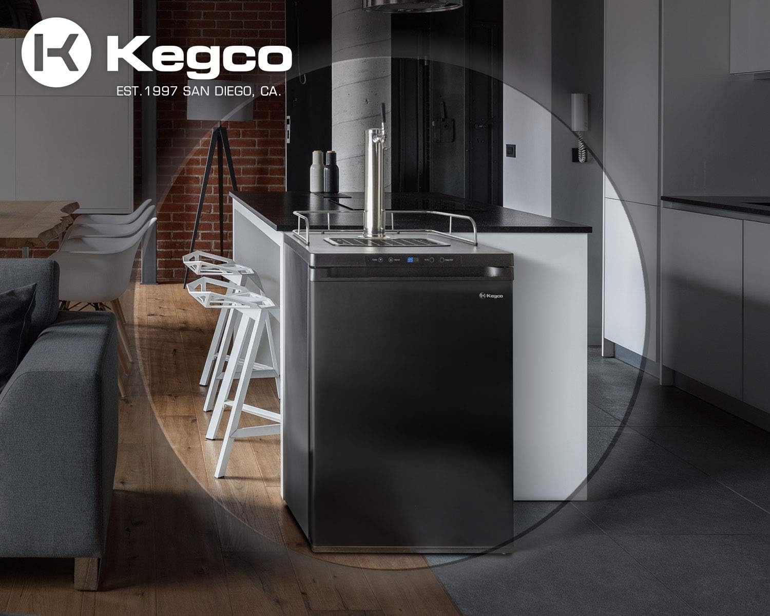 Kegco 3PK309B-1 Keg Dispenser, 1 Tap, Black