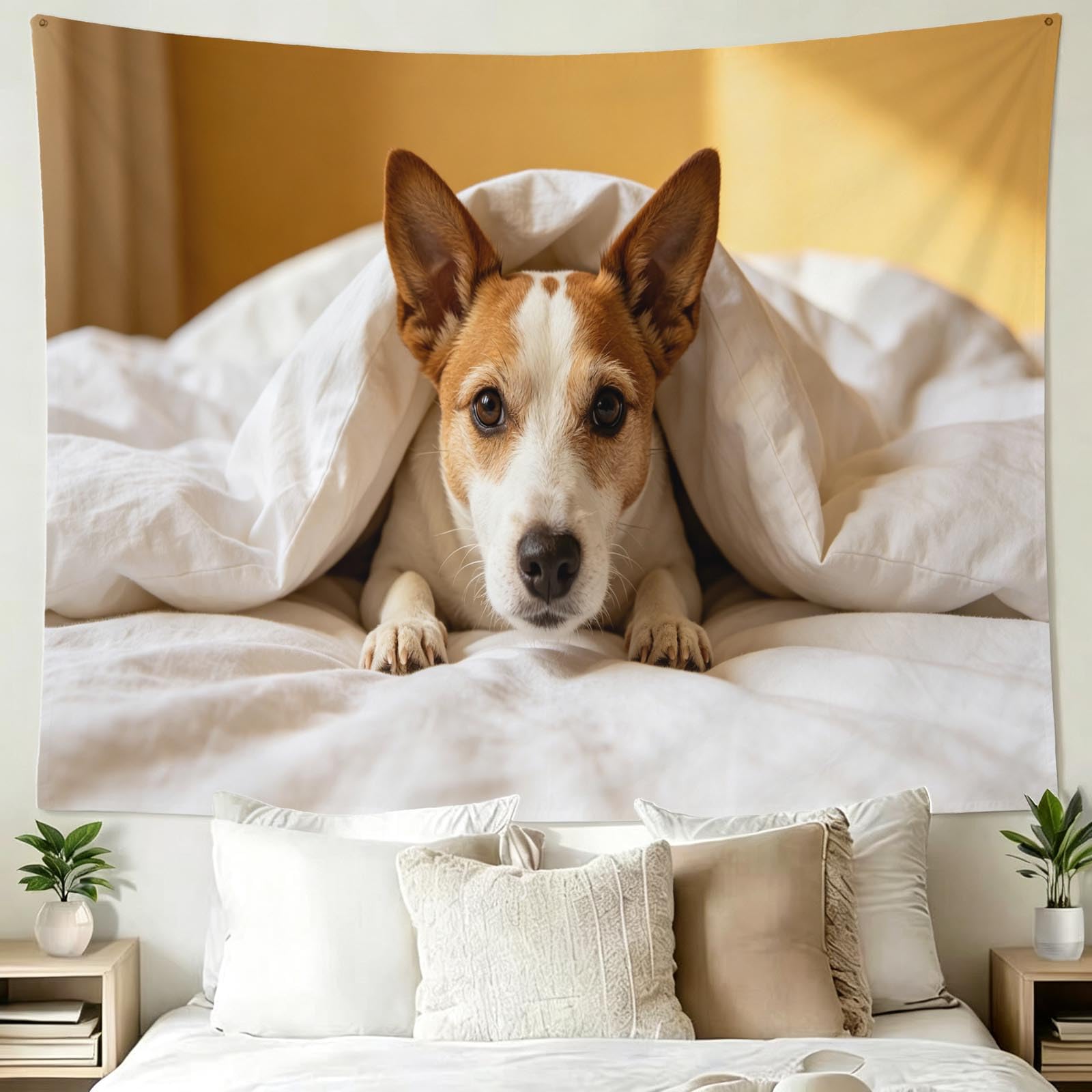 Arazzo da Parete Cane Sotto Coperta in Tessuto, 240x260 cm