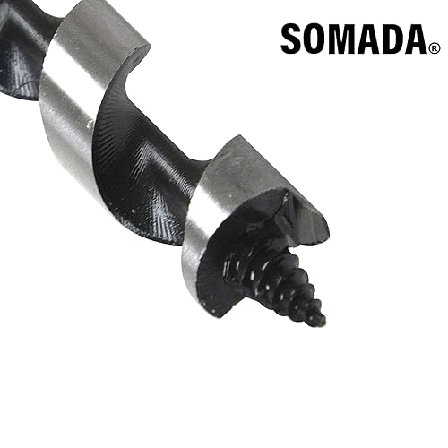 Vista 116 de SOMADA Broca de taladro de 3/4 pulgadas x 17 pulgadas para madera, vástago hexagonal de 3/8 pulgadas, una pieza, broca larga para madera blanda
