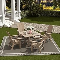 Vista 2 de Costaelm Silla Adirondack al aire libre, sillas de balcón de HDPE, silla Adirondack náutica de concha marina portside y sillas para hoguera, madera