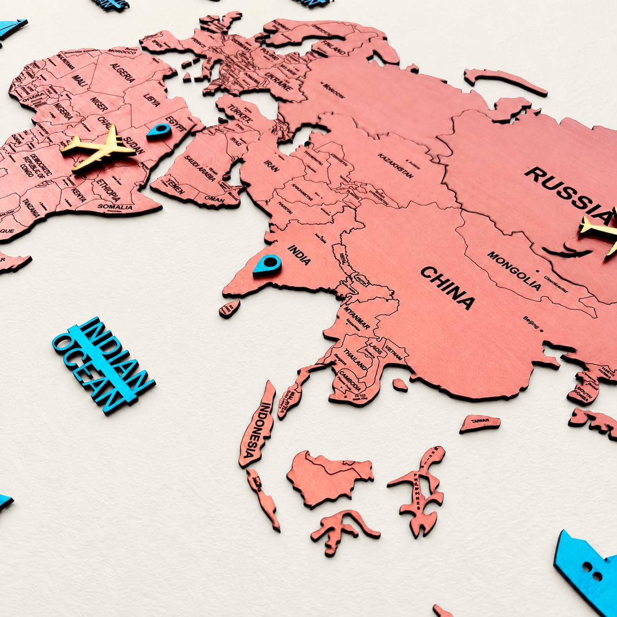 3D Wooden World Map Wall Decor - Travel Gift -7 3D Wooden World Map Wall Decor - Travel Gift -7