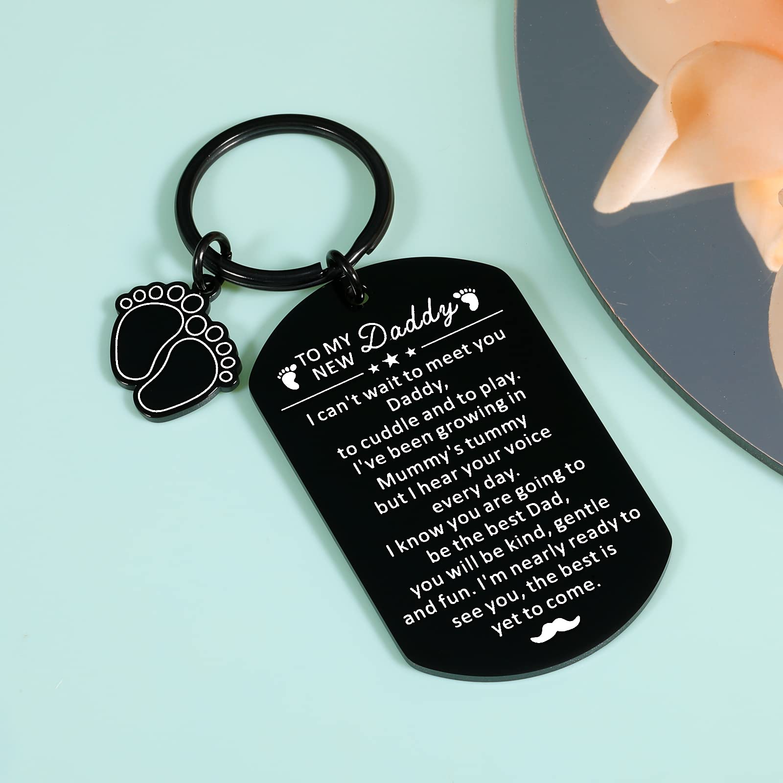 STVK First Fathers Day Gift for Husband, New Dad Gifts for Husband-Fathers Day Keychains, First Time Dad Gifts, Pregnancy Announcement for New Dads, Pregnant Gift for Daddy, New Father to Be Present