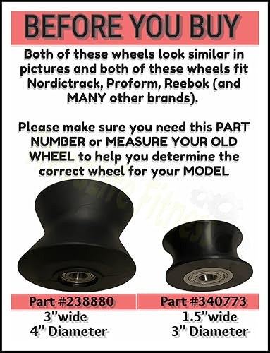 Miniatura 2 de Rueda elíptica TreadLife Fitness - Funciona en Gold Gym Cross Trainer 510 - Número de pieza 238880 - Viene con grasa de rodamiento gratis de $10