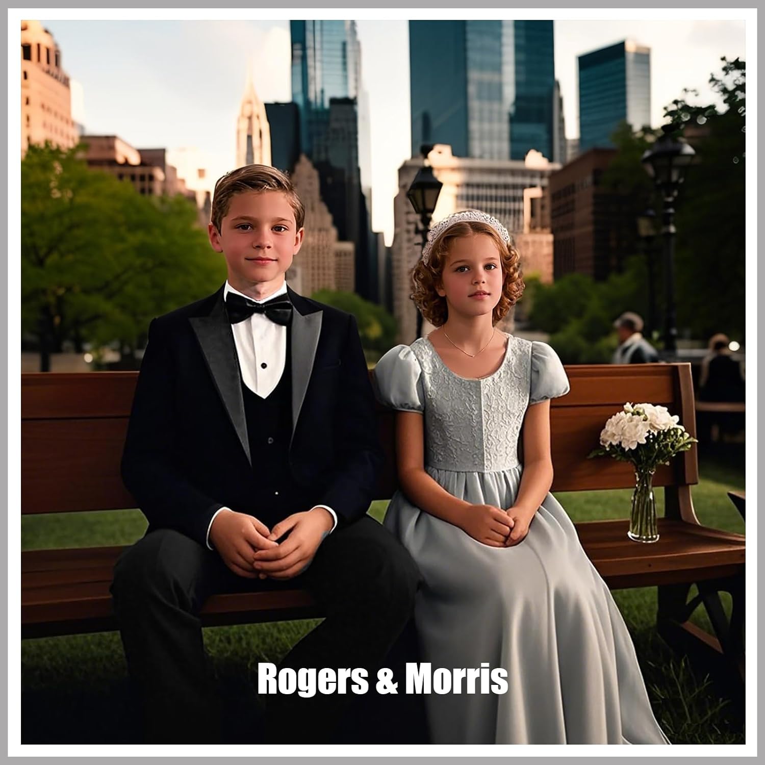 Rogers & Morris Boys Tuxedo Suit Formal Outfits Slim Fit Solid Kids 5 Piece Suit Set Peak Lapel - Image 2