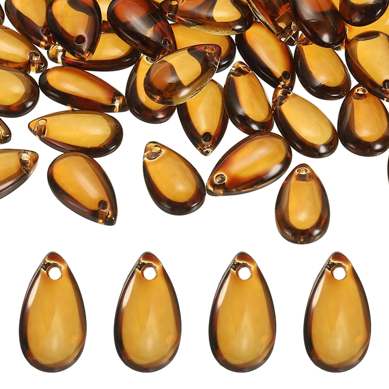 PATIKIL Teardrop Beads, Crystal Tear Drop, 50Pcs Coffee