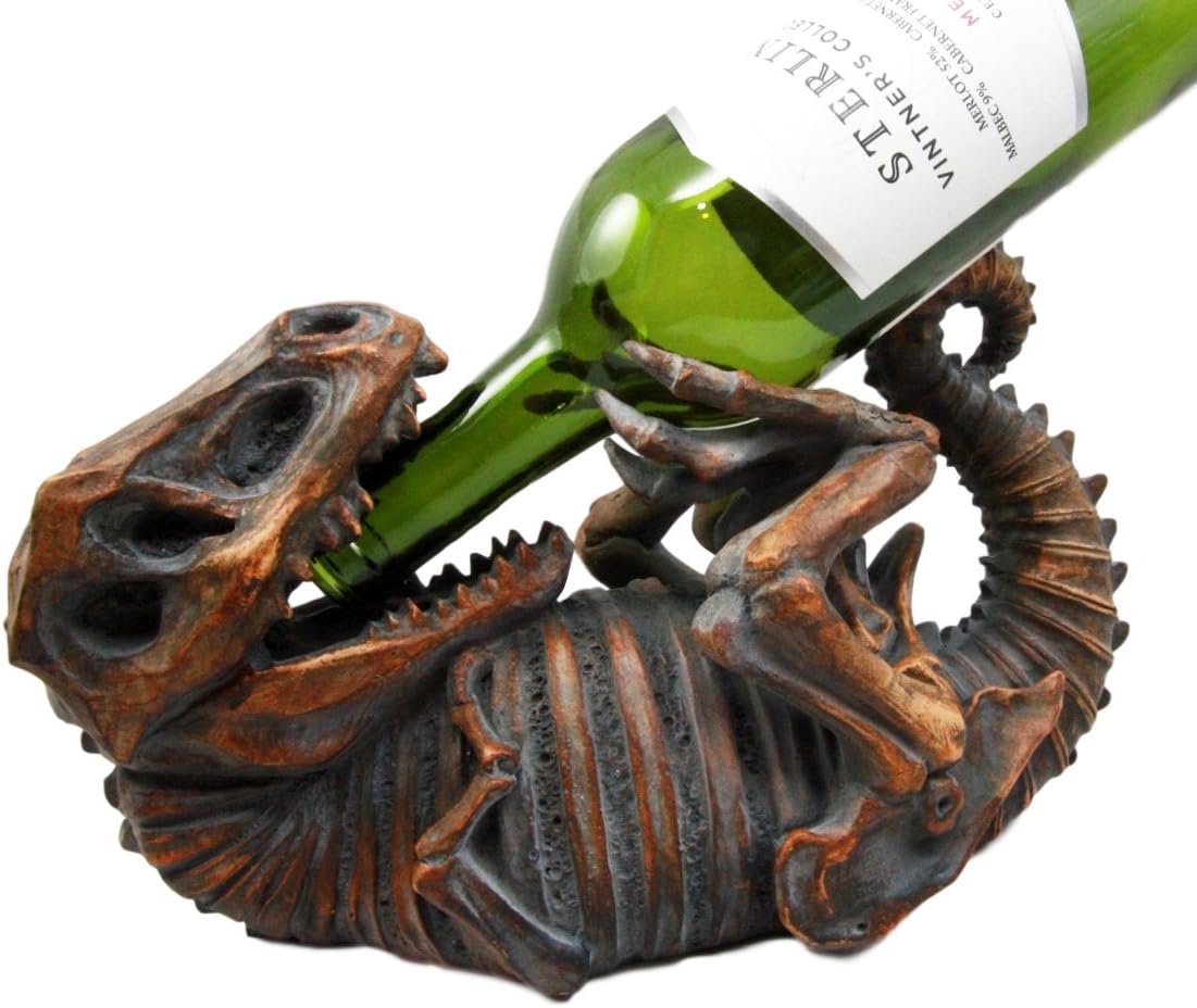 Atlantic Collectibles Prehistoric Dinosaur TRex Head 10.75 Tall Wine
