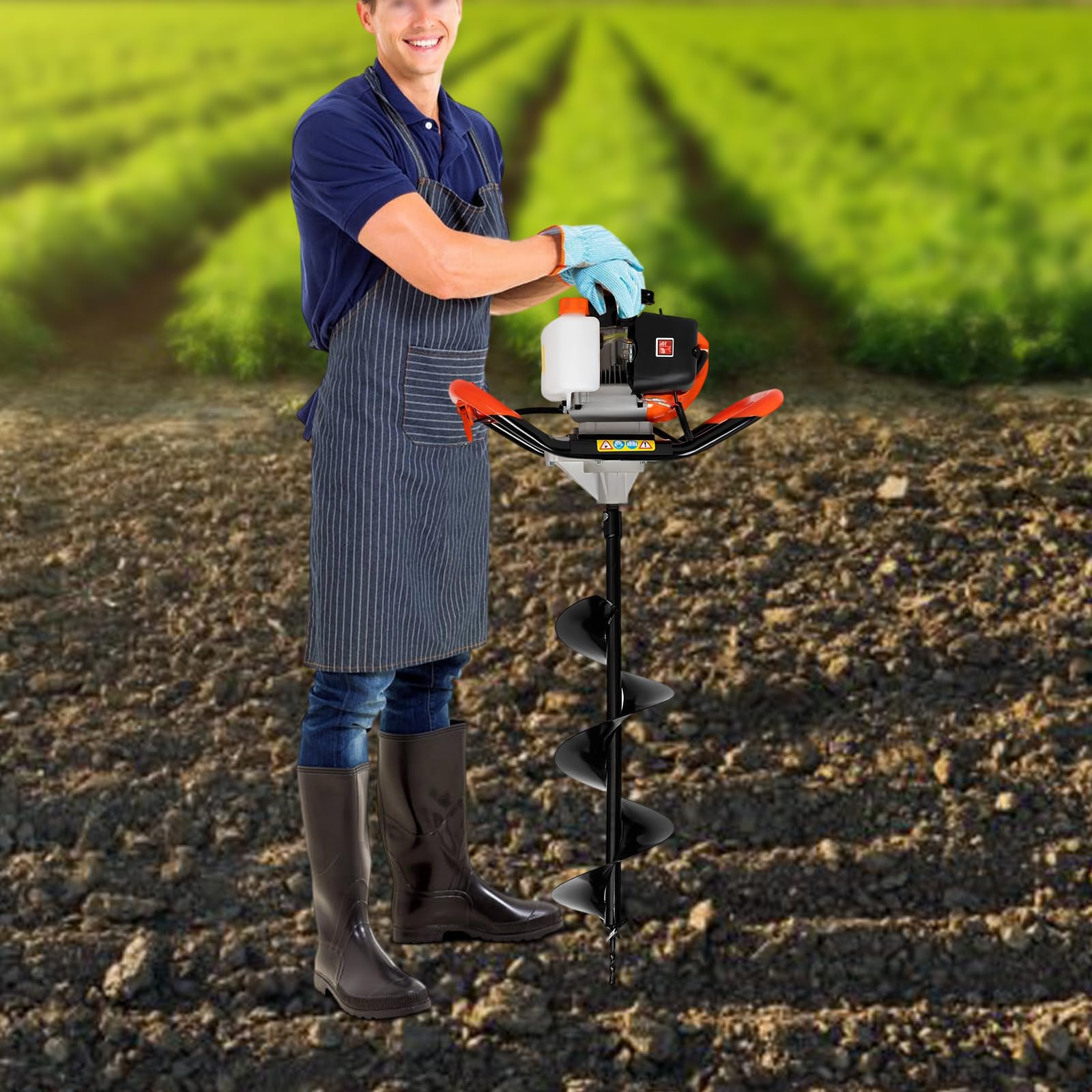 Broca de tierra de 52 cc, motor de 2 tiempos, gasolina, valla, post hole, borer, suelo, gasolina, suelo, suelo, suelo, zanja, jardín, construcción, agricultura