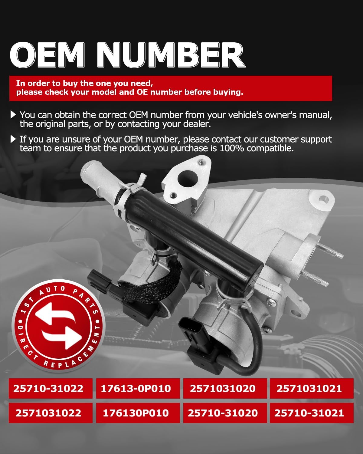 1ST 25710-31022 Secondary Air Injection Check Valve Compatible with Toyota 2012-2015 Tacoma with 4.0L V6 Replaces OE: 176130P010 2571031020