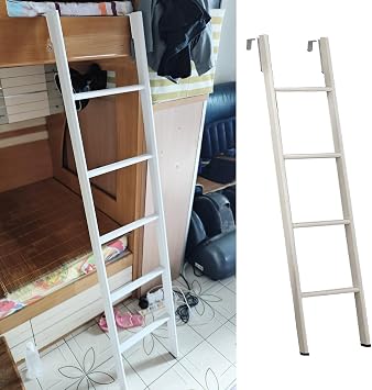 CMYUN Home Metal Bunk Bed Ladder Only - 45/50/55/59/63/65/69/71/73in Short RV Twin Bed Ladder with Hooks, Step Climb Ladder for Rv Caravan Kitchen Cabinet116cm/45