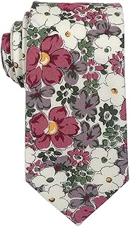 Men's Cotton Floral Neck Tie 2.56'' Printed Skinny Tie - Buy now