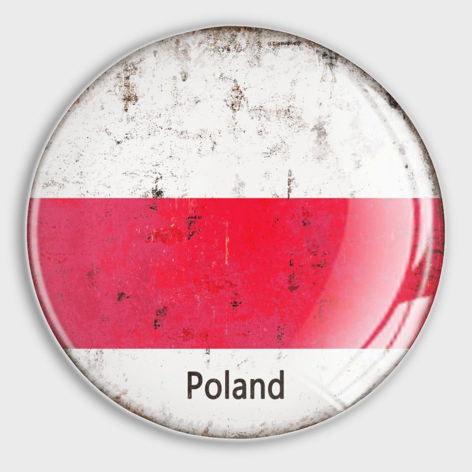 Aimants de réfrigérateur anti-glisse Pologne - Lot de 4 magnets en verre pour papiers lourds